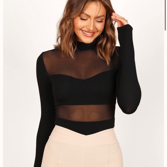 Petal & Pup Tops - Mesh sheet long sleeve bodysuit